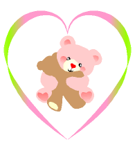 Gif animé coeur ourson